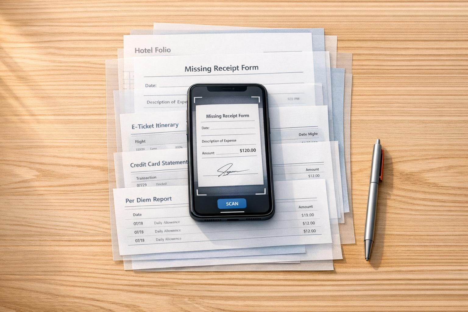 How to Handle Missing Receipts for Travel Expense Reports